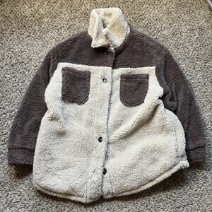 O’Neill Women’s Heath Plaid High Pile Fleece Shirt Jacket Size S Button Up Y2k